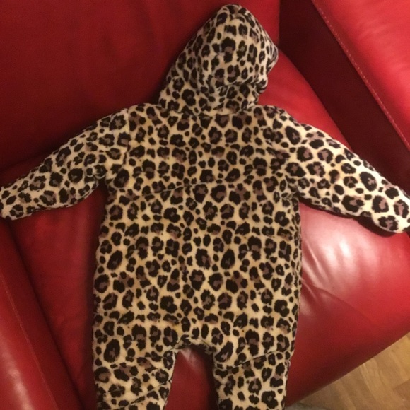 Juicy Couture baby girl leopard print hooded bunting snowsuit pink trim 6-9 mo - Picture 7 of 11
